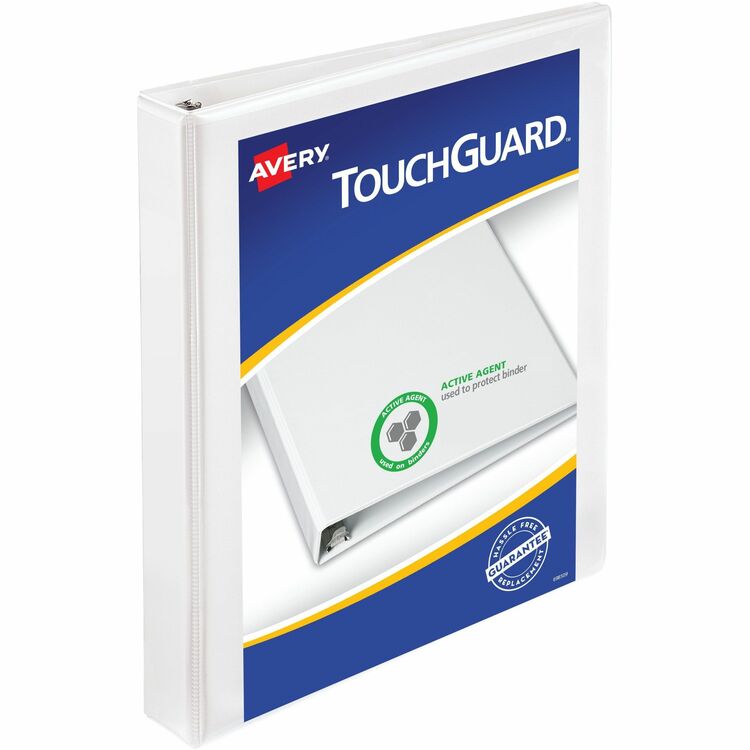 Avery 40% Recycled Antimicrobial D Ring Binder, 1" Capacity, White (AVE17141) Each