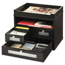 Victor® Midnight Black Collection Tidy Tower, 5 Compartments, 3 Drawers, 12.8 x 10.6 x 10.9, Black, Ships in 1-3 Business Days (VCT55005) Each