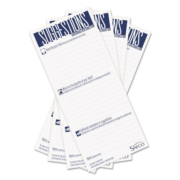 Safco® Suggestion Box Cards, 3.5 x 8, White, 25/Pack (SAF4231) Pack of 25