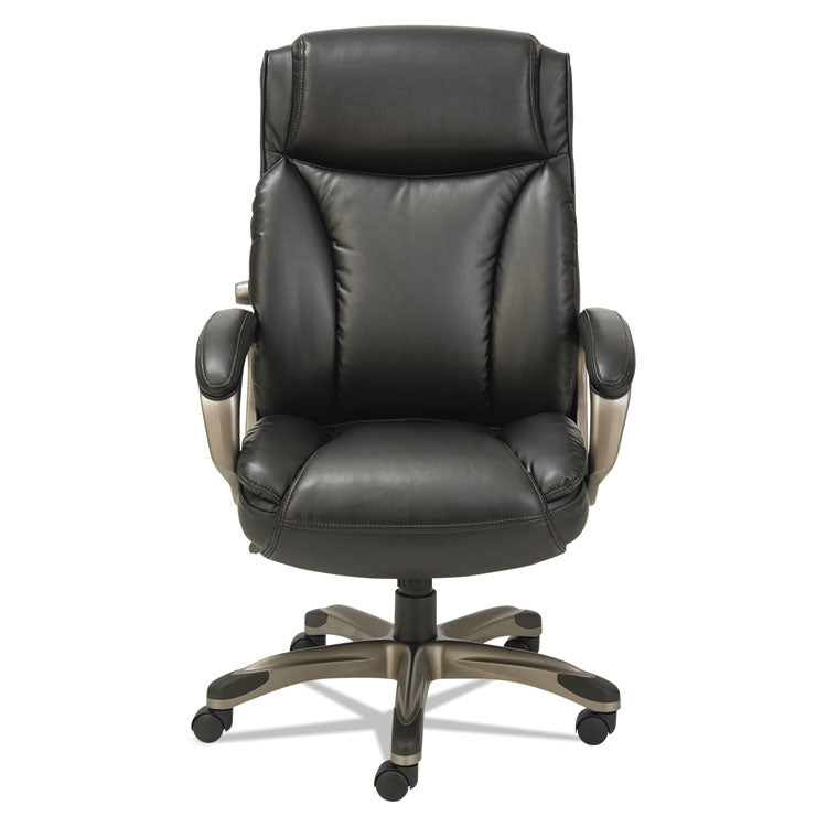 Alera® Alera Veon Series Executive High-Back Bonded Leather Chair, Supports Up to 275 lb, Black Seat/Back, Graphite Base (ALEVN4119) Each