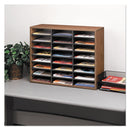 Fellowes® Literature Organizer, 24 Letter Compartments, 29 x 11.88 x 23.44, Medium Oak (FEL25043) Each