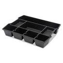 Universal® High Capacity Drawer Organizer, Eight Compartments, 14.88 x 11.88 x 2.5, Plastic, Black (UNV20120) Each