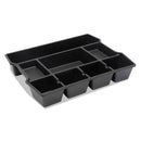 Universal® High Capacity Drawer Organizer, Eight Compartments, 14.88 x 11.88 x 2.5, Plastic, Black (UNV20120) Each