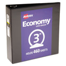 Avery® Economy View Binder with Round Rings , 3 Rings, 3" Capacity, 11 x 8.5, Black, (5740) (AVE05740) Each