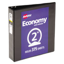 Avery® Economy View Binder with Round Rings , 3 Rings, 2" Capacity, 11 x 8.5, Black, (5730) (AVE05730) Each