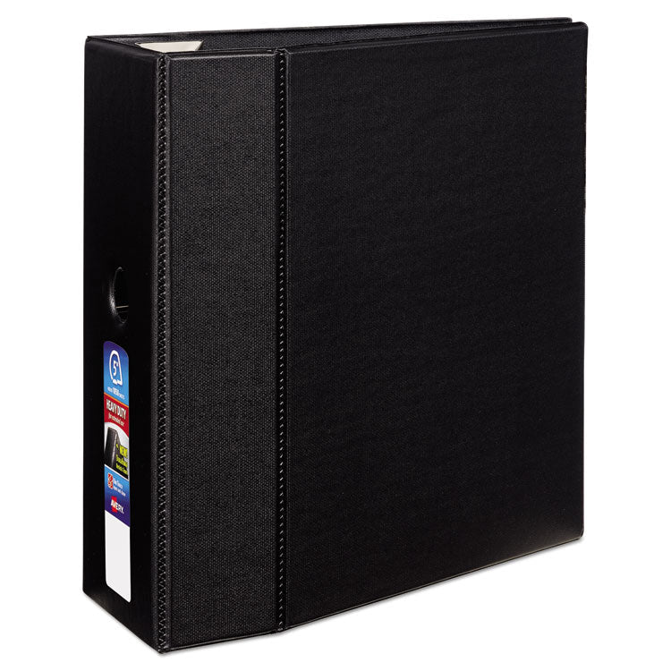 Avery® Heavy-Duty Non-View Binder with DuraHinge, Locking One Touch EZD Rings and Thumb Notch, 3 Rings, 5" Capacity, 11 x 8.5, Black (AVE79986) Each