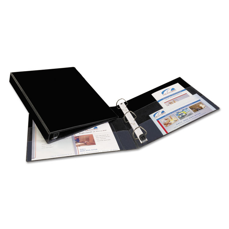 Avery® Heavy-Duty Non-View Binder with DuraHinge and One Touch EZD Rings, 3 Rings, 1" Capacity, 11 x 8.5, Black (AVE79989) Each