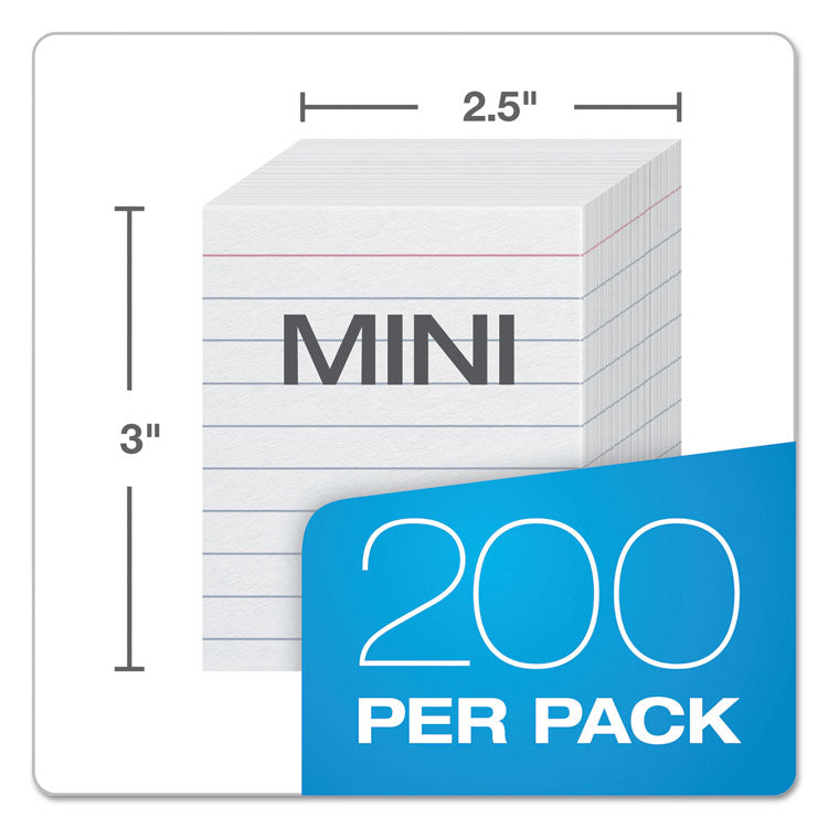 Oxford™ Ruled Mini Index Cards, 3 x 2.5, White, 200/Pack (PFX10009) Pack of 200