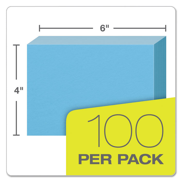 Oxford™ Unruled Index Cards, 4 x 6, Blue, 100/Pack (OXF7420BLU) Pack of 100