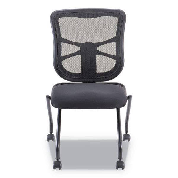 Alera® Alera Elusion Mesh Nesting Chairs, Supports Up to 275 lb, 18.1" Seat Height, Black Seat, Black Back, Black Base, 2/Carton (ALEEL4915) Case of 2