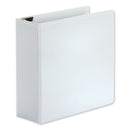 Universal® Deluxe Easy-to-Open D-Ring View Binder, 3 Rings, 4" Capacity, 11 x 8.5, White (UNV30754) Each