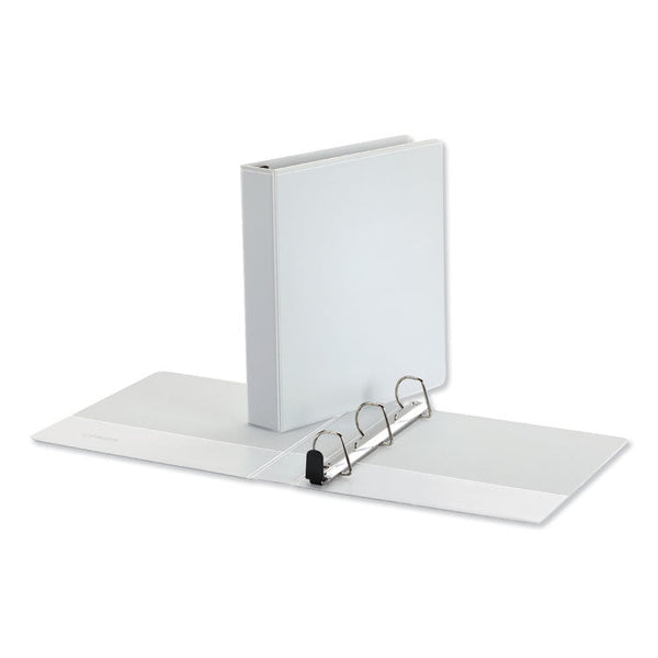 Universal® Deluxe Easy-to-Open D-Ring View Binder, 3 Rings, 1.5" Capacity, 11 x 8.5, White (UNV30722) Each