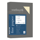 Southworth® 25% Cotton Business Paper, 95 Bright, 24 lb Bond Weight, 8.5 x 11, Ivory, 500 Sheets/Ream (SOU404IC) Box of 500