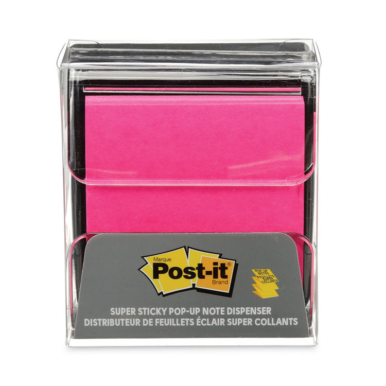 Post-it® Pop-up Notes Super Sticky Wrap Dispenser, For 3 x 3 Pads, Black/Clear, Includes 45-Sheet Color Varies Pop-up Super Sticky Pad (MMMWD330BK) Each