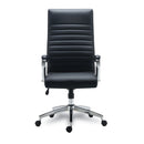 Alera® Alera Eddleston Leather Manager Chair, Supports Up to 275 lb, Black Seat/Back, Chrome Base (ALEED41B19) Each