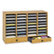 Safco® Wood Adjustable Literature Organizer, 32 Compartments, 39.25 x 11.75 x 25.25, Medium Oak (SAF9494MO) Each