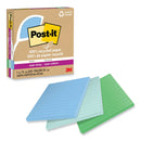 Post-it® Notes Super Sticky 100% Recycled Paper Super Sticky Notes, Ruled, 4" x 4", Oasis, 70 Sheets/Pad, 3 Pads/Pack (MMM675R3SST) Pack of 3