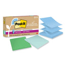 Post-it® Notes Super Sticky 100% Recycled Paper Super Sticky Notes, 3" x 3", Oasis, 70 Sheets/Pad, 6 Pads/Pack (MMMR330R6SST) Pack of 12