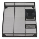 Universal® Metal Mesh Drawer Organizer, Six Compartments, 15 x 11.88 x 2.5, Black (UNV20021) Each