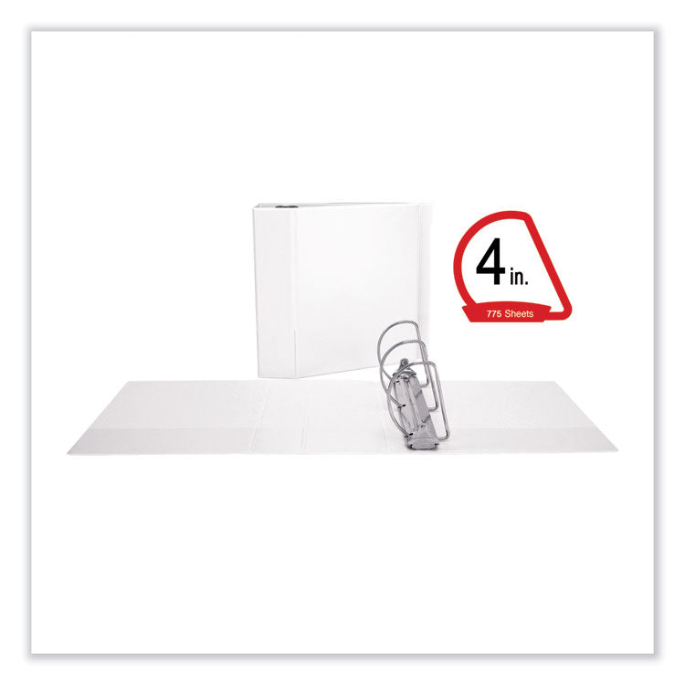 Universal® Slant D-Ring View Binder, 3 Rings, 4" Capacity, 11 x 8.5, White (UNV20994) Each