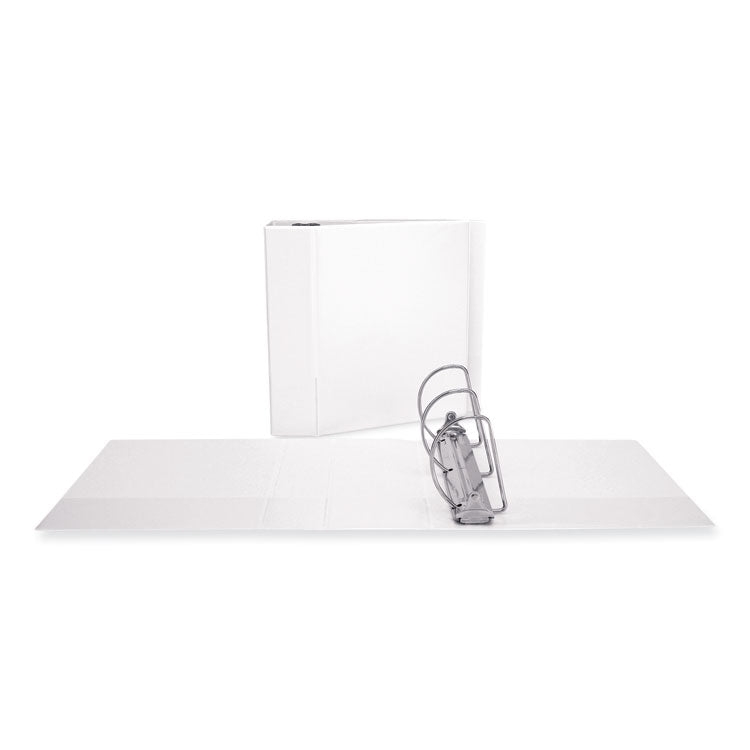 Universal® Slant D-Ring View Binder, 3 Rings, 4" Capacity, 11 x 8.5, White (UNV20994) Each