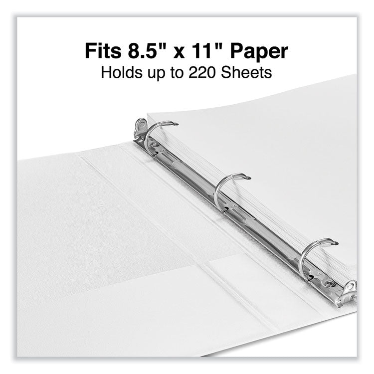 Universal® Slant D-Ring View Binder, 3 Rings, 1" Capacity, 11 x 8.5, White (UNV20742) Each