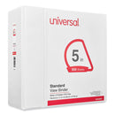 Universal® Slant D-Ring View Binder, 3 Rings, 5" Capacity, 11 x 8.5, White (UNV20997) Each